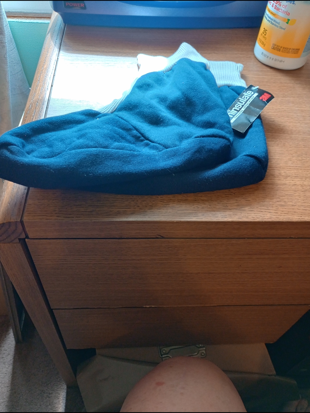 Insulate Socks in Blue with White Cuff. 3M. Thinsulate